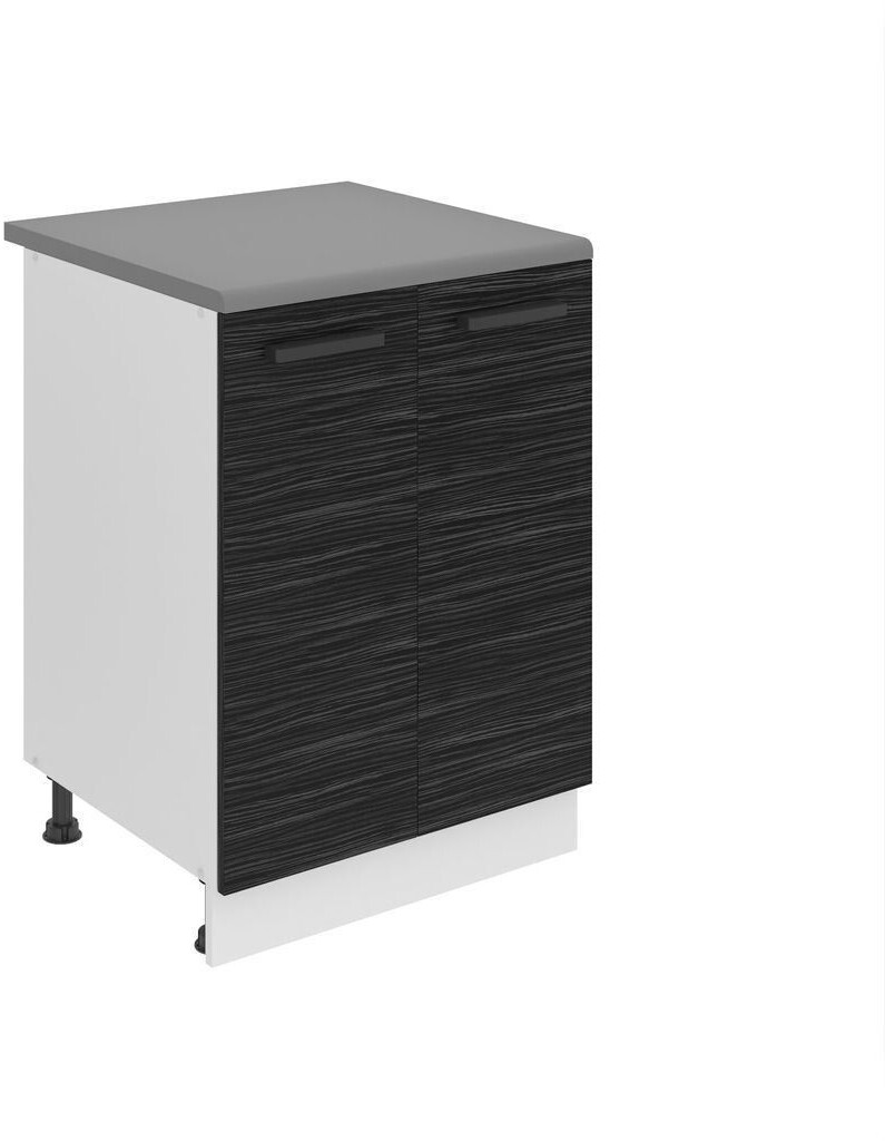 Belini Kitchen base cabinet 60 cm wide. SD2 kitchen base cabinet with worktop. Kitchen cabinet with 2 doors, royal ebony