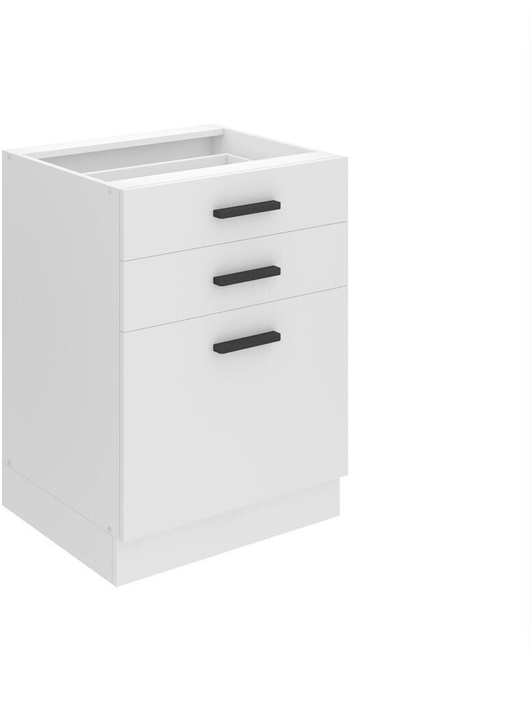 Belini Kitchen base cabinet 60 cm wide. SDSZ kitchen base cabinet without worktop. Kitchen cabinet with drawers, matt white