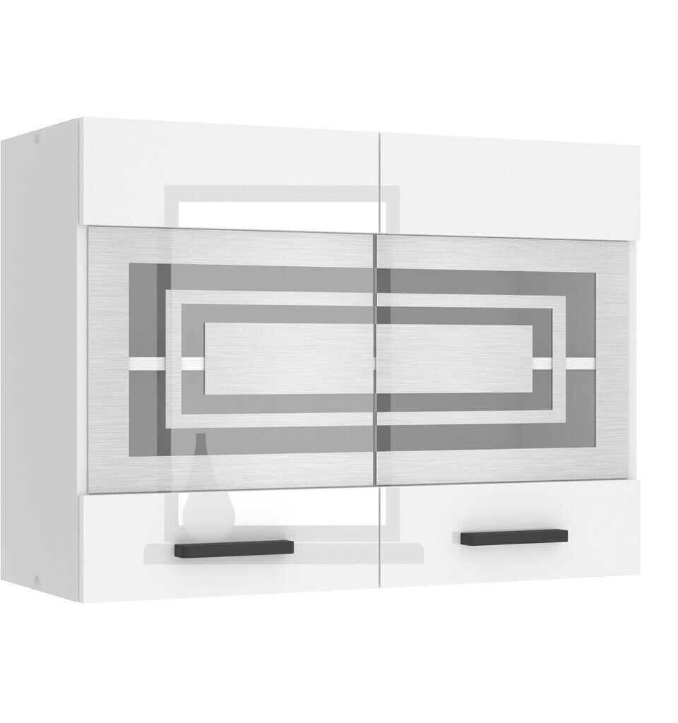 Belini Wall cabinet kitchen SGW. Width 80 cm. Upper cabinet with 2 doors white high gloss