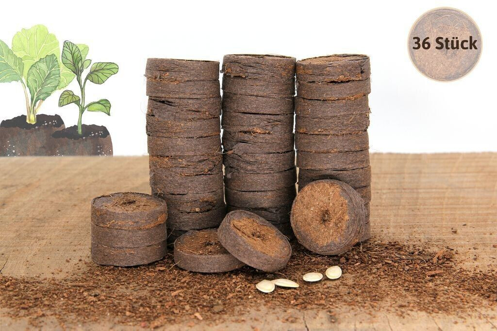 FLORTUS FLORTUS Kokos Quelltabletten mit NPK Dünger 36 Stk. (36 mm) - side view