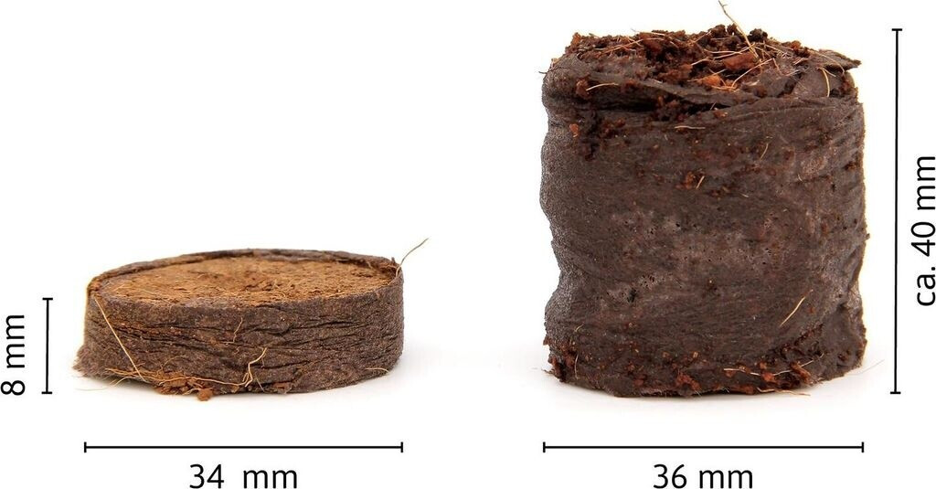 FLORTUS FLORTUS Kokos Quelltabletten aus Anzuchterde mit NPK Dünger 140 Stk. (36 mm) - alternate view