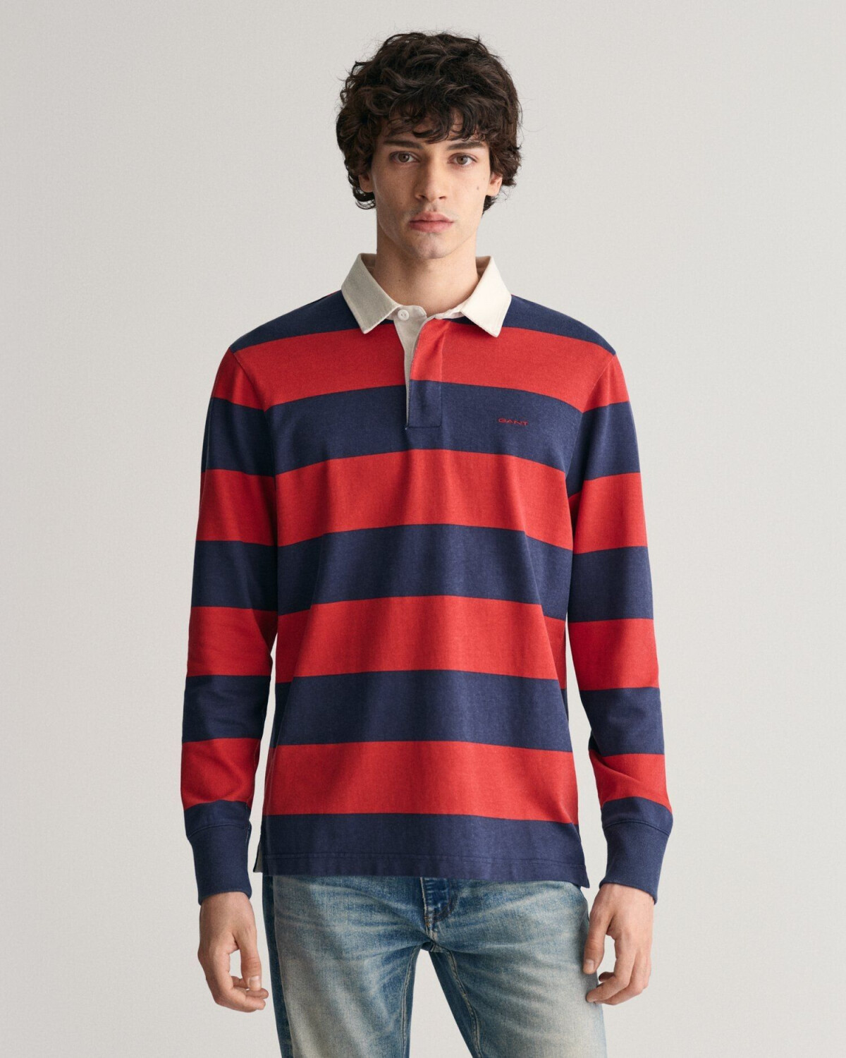GANT Heavy rugger with block stripes (2005132) ruby red