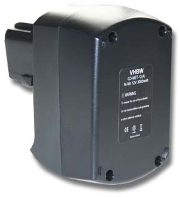 vhbw Battery compatible with Metabo BZ 12 SP, SSP 12, BSZ 12 Impuls, BSZ 12 Premium, BS 12 SP, BSZ 12, ULA9.6-18 (3000 mAh, NiMH, 12 V)