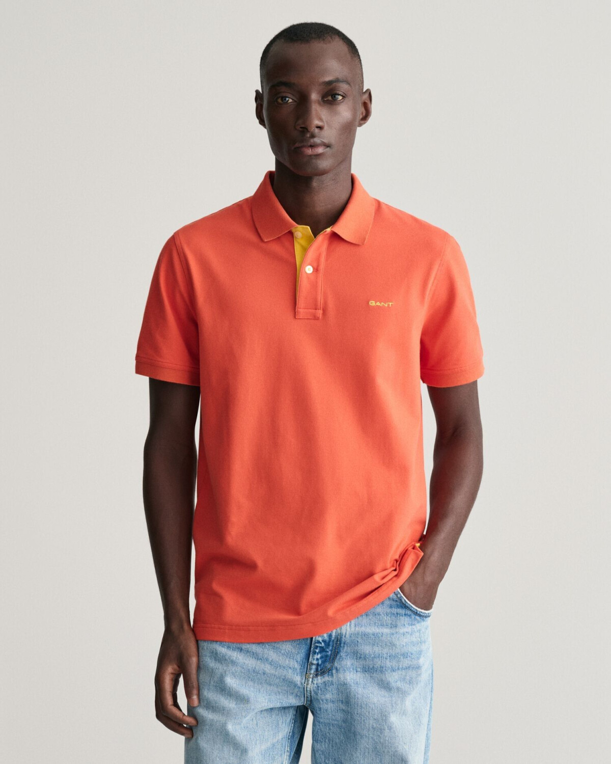 GANT Contrast piqué polo shirt (2062026) burnt orange