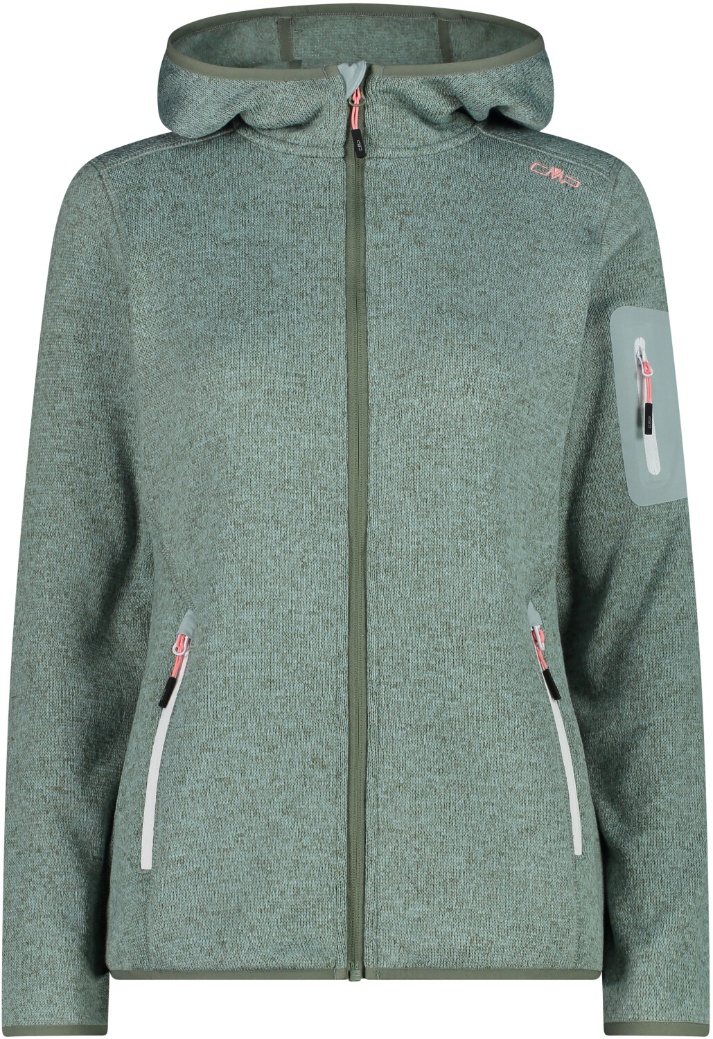 CMP Knit/Tech Melange Hoody (3H19826) jade/salvia