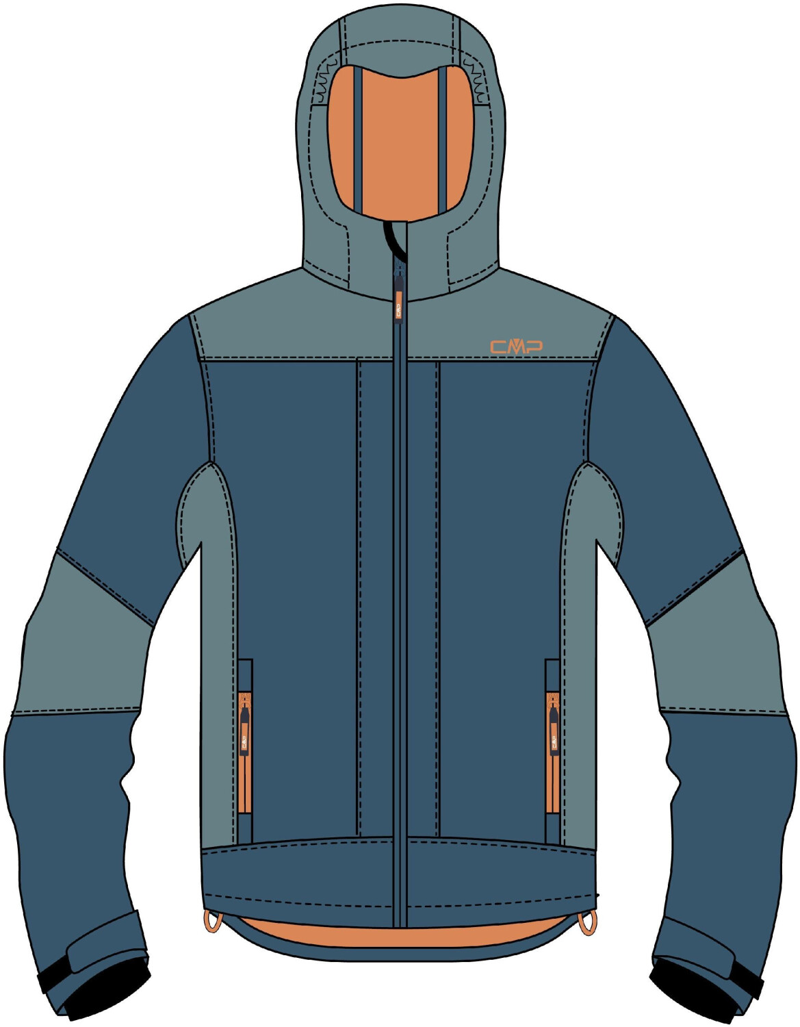 CMP Jacke Fix Hood (3A00094) bluesteel