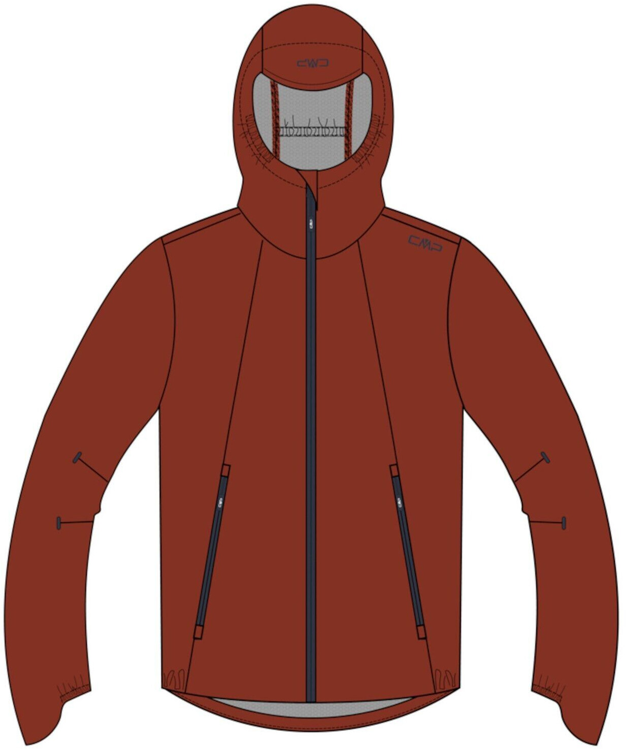 CMP Man Jacket Fix Hood (34Z6557) rust