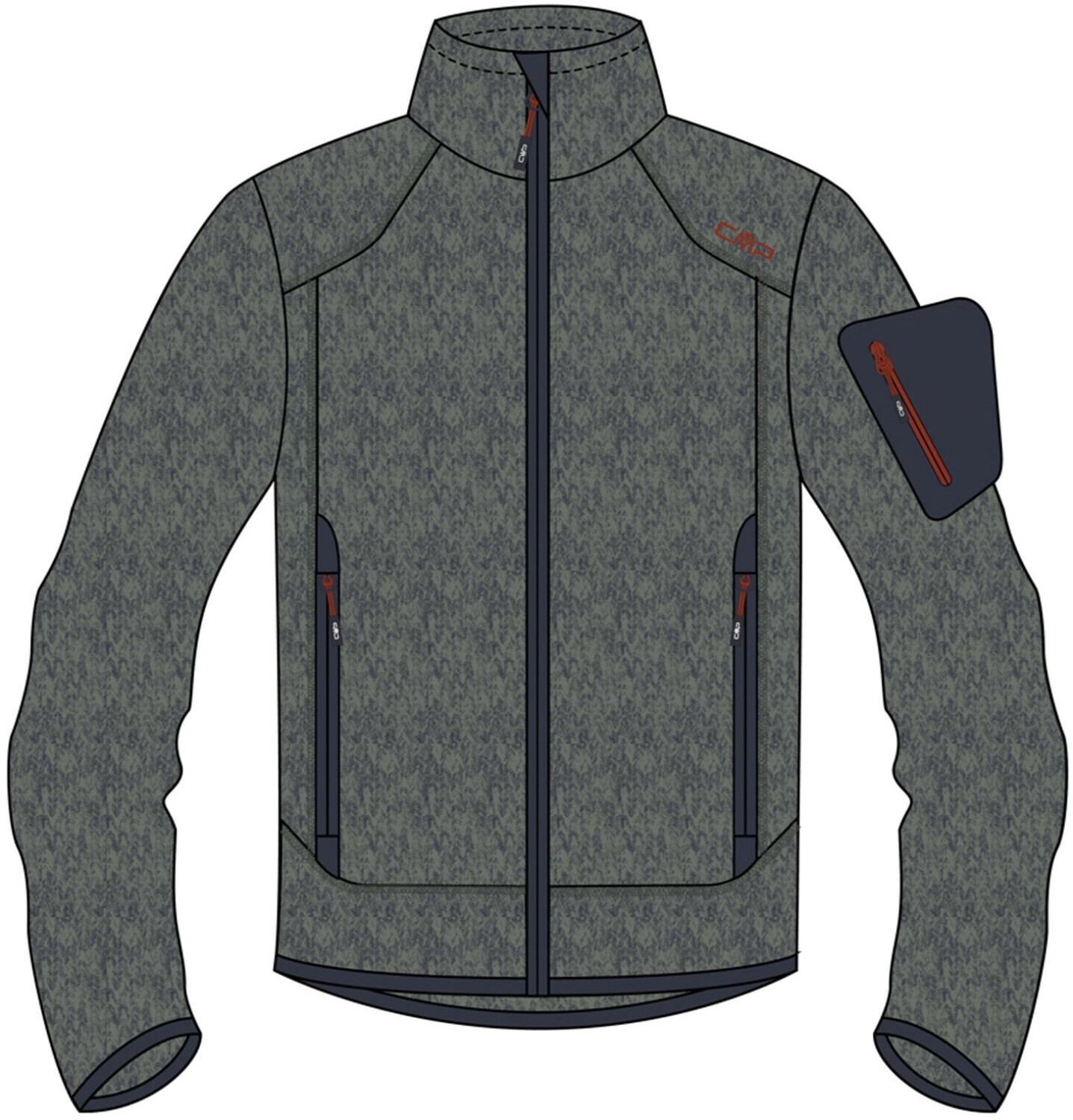 CMP Knitted Jacket (3H60747N) salvia/antracite2