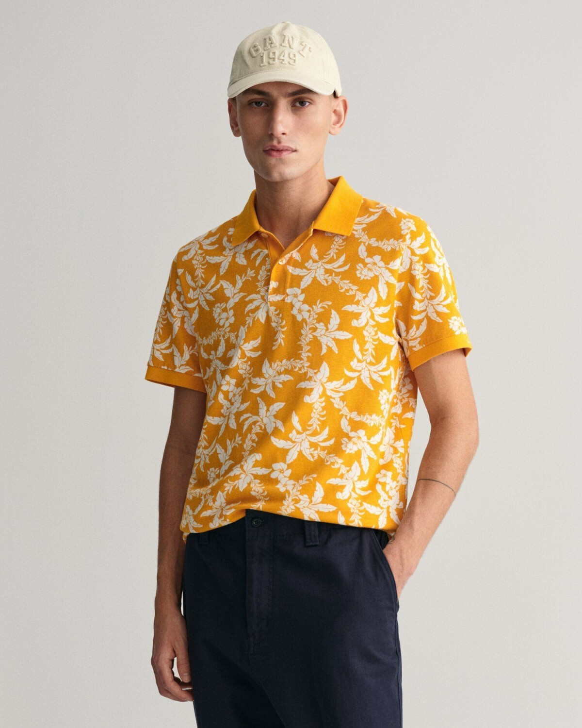 GANT Palm Lei Print Piqué Poloshirt (2062038) medal yellow