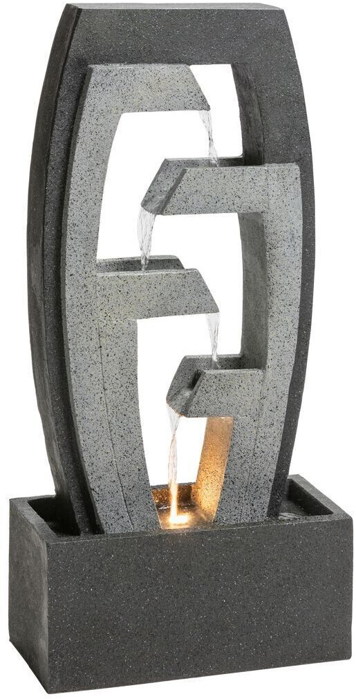 Dehner Gartenbrunnen Tokio mit LED Polyresin grau/schwarz (6911192) ab