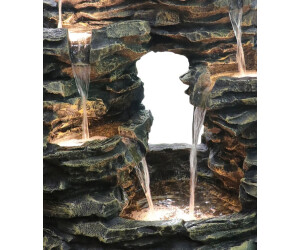 Dehner Gartenbrunnen Salto mit LED Beleuchtung Polyresin grau (6742464