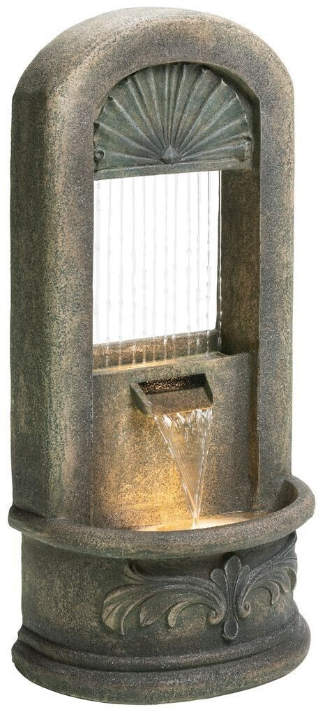 Dehner Gartenbrunnen Luzern mit LEDBeleuchtung Polyresin dunkelgrau