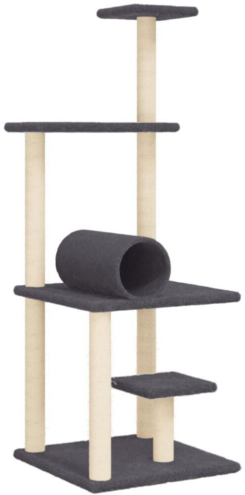 vidaXL Arbre à chat avec griffoirs en sisal 136 cm gris foncé (172093)