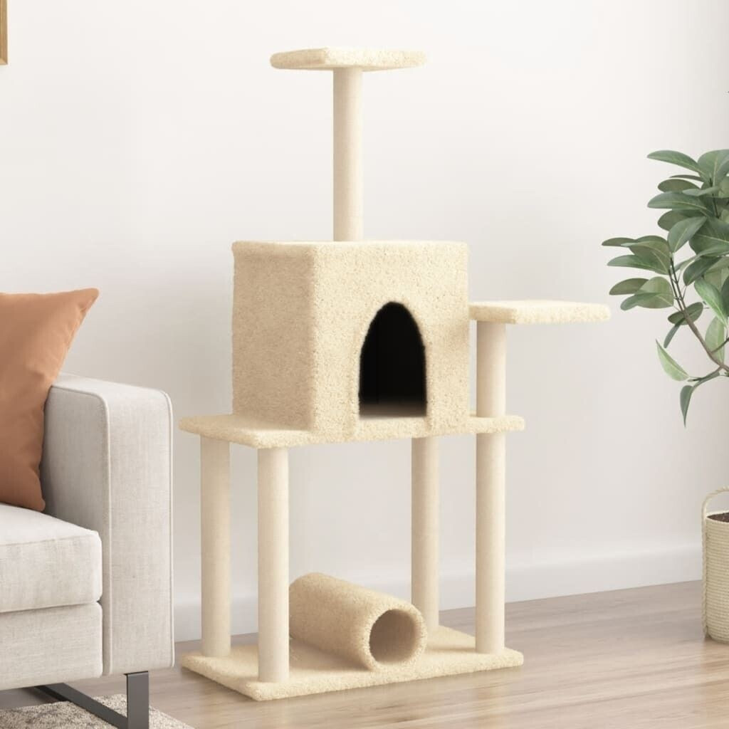 vidaXL Arbre à chat avec griffoirs en sisal 122 cm crème (172088)