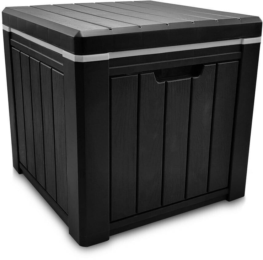 Terre Jardin Glacière multifonction table ou tabouret effet bois 37 L