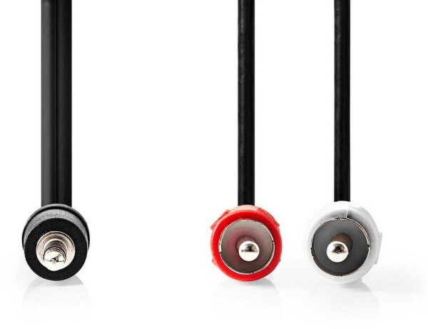 Nedis Stereo-Audiokabel 3.5 mm Stecker 2x RCA Stecker Vernickelt 1.50 m Rund Schwarz L (1.50 m), Audio Kabel