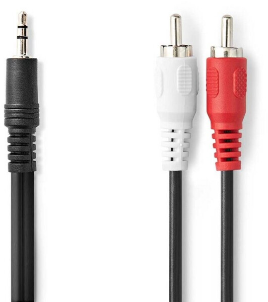 Nedis Stereo-Audiokabel 3.5 mm Stecker 2x RCA Stecker Vernickelt 1.50 m Rund Schwarz L (1.50 m), Audio Kabel, Bild 2