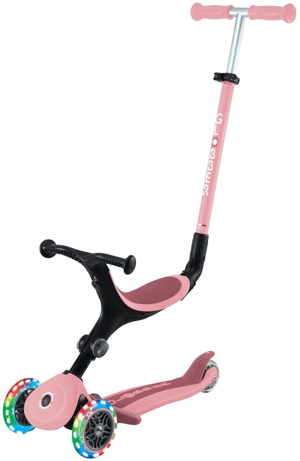 Globber Go Up Active Lights pastel pink