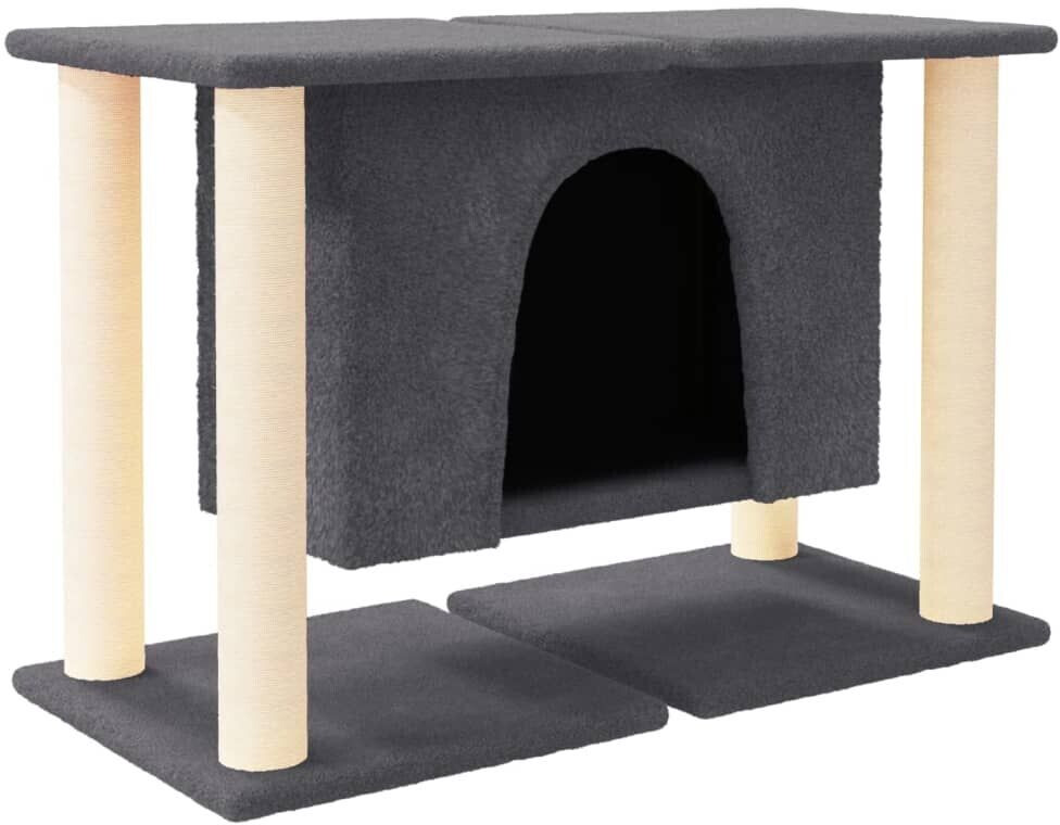 vidaXL Arbre à chat avec griffoirs en sisal 50 cm gris foncé (171659)