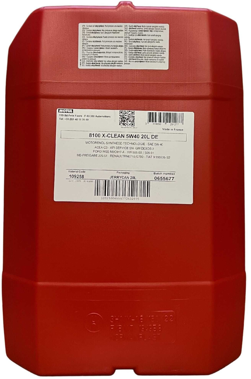 Motul 8100 X-clean 5W-40 (20 l)
