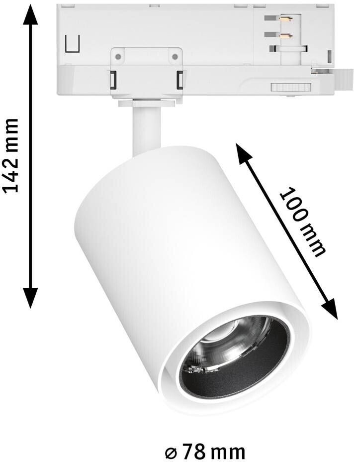 Paulmann ProRail3 LED Schienenspot Kratos - 18,5W 2000lm 3000K Für Schienenbeleuchtung
