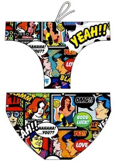 Turbo Yeah Comic Swimming Brief (79468-99-S) multicolor