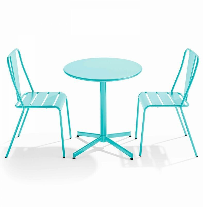 Oviala Ensemble table ronde et chaises de jardin terrasse