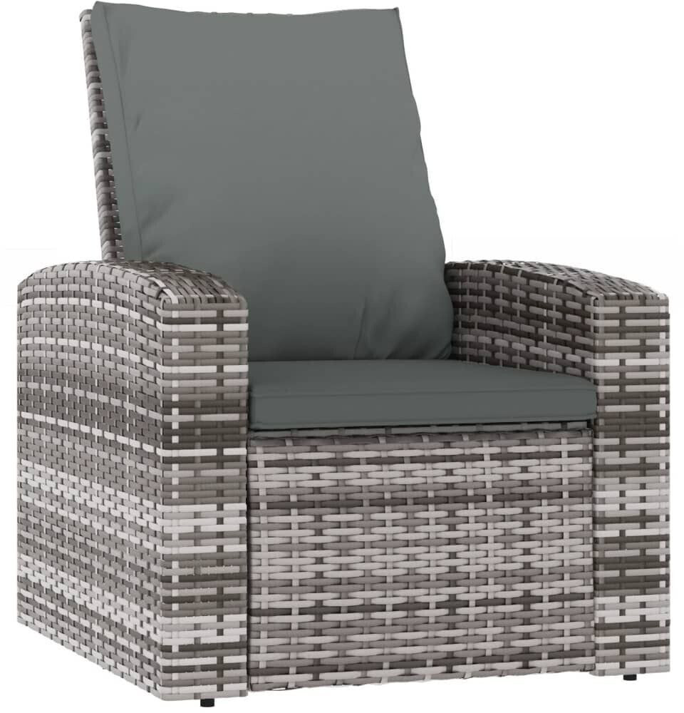 vidaXL Gartensessel verstellbar mit Kissen Polyrattan grau (364104) ab