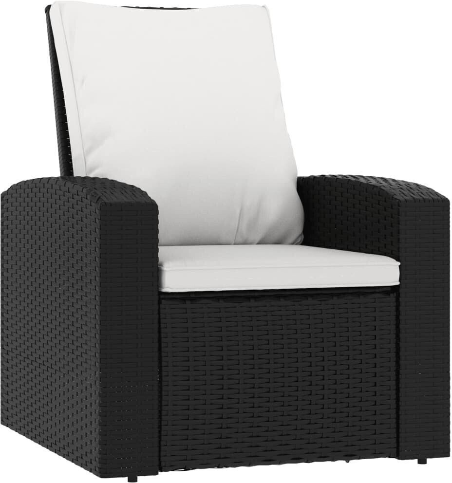 vidaXL Gartensessel verstellbar mit Kissen Polyrattan schwarz (364105