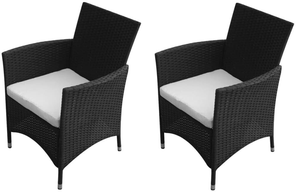 vidaXL Gartenstuhl 2er Set Polyrattan schwarz (43124) ab 154,99