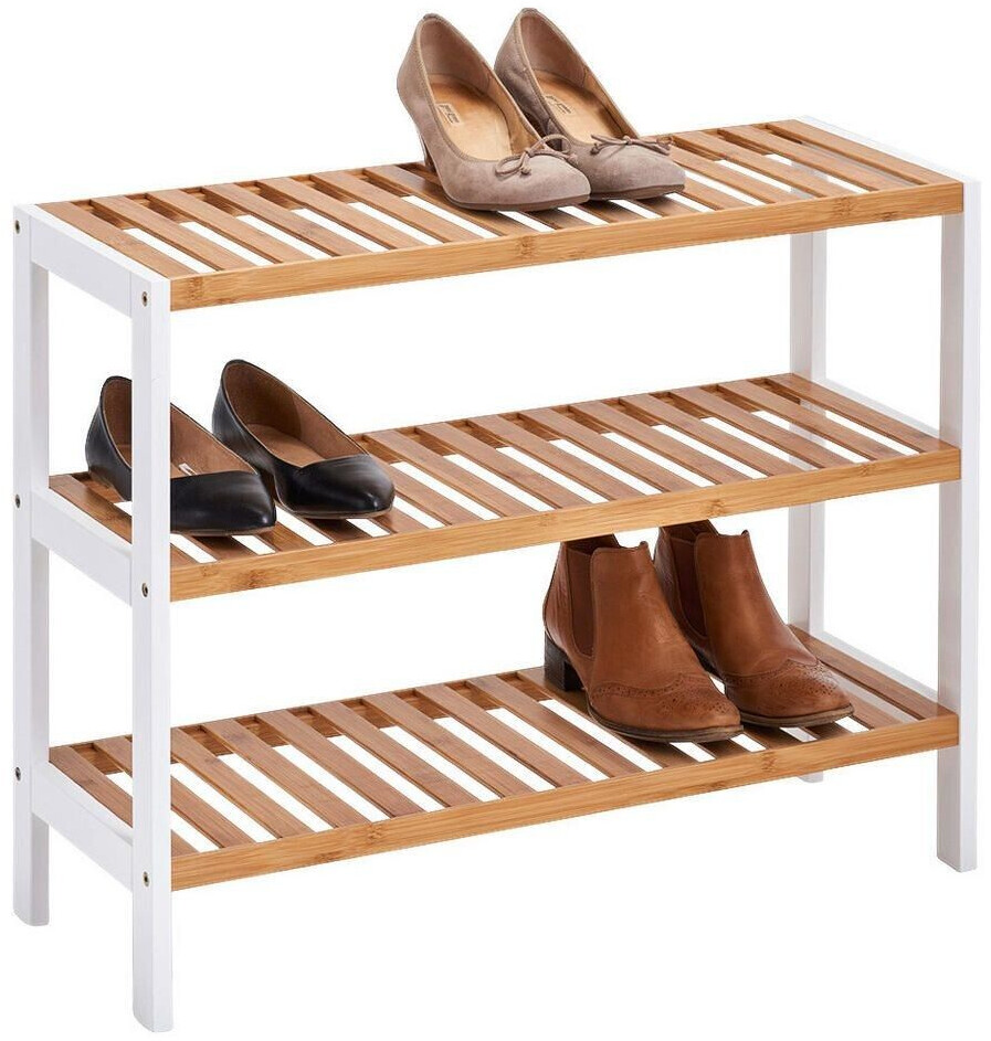 Zeller Shoe rack white bamboo W/H/D: approx. 70x54x26 cm