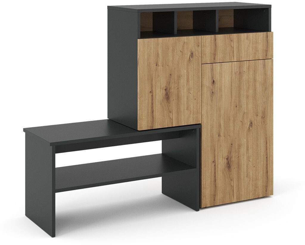 Livinity Selena shoe cabinet, 125x102 cm anthracite/oak
