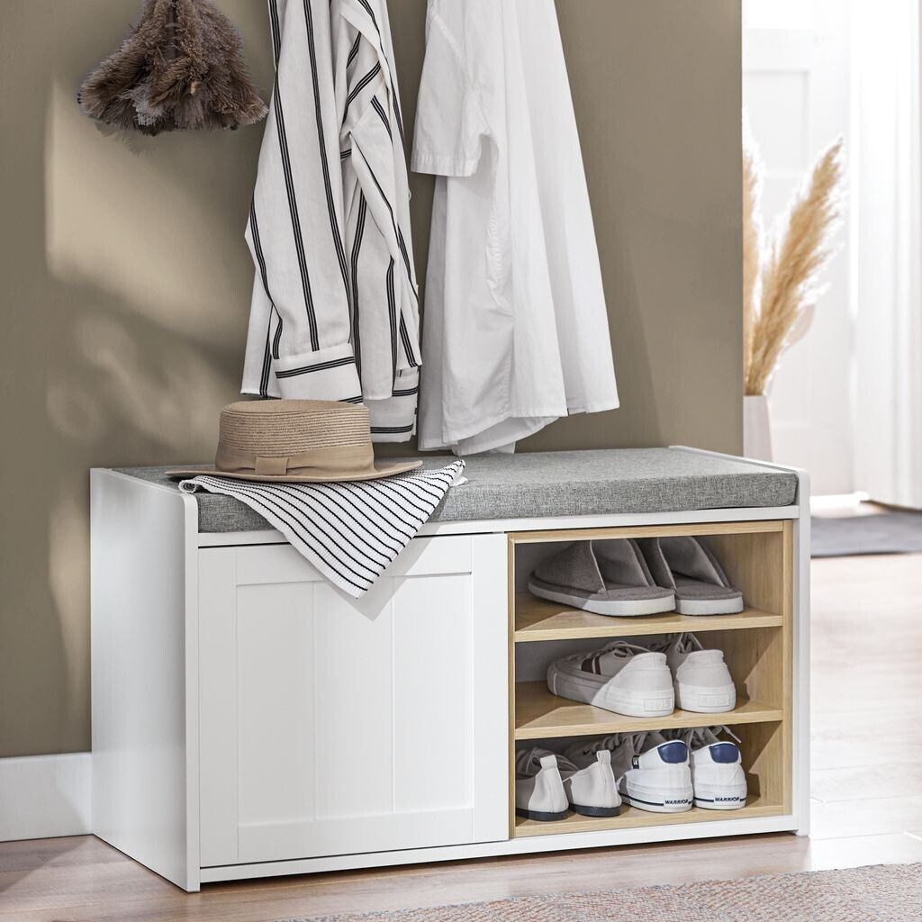 SoBuy FSR109-WN Shoe bench with storage space 80x45x35cm