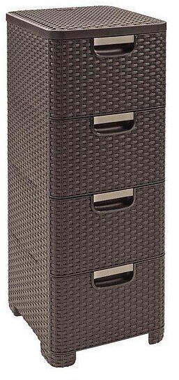 Curver STYLE 4x14L drawer cabinet 33x38x79 cm dark brown 06605-210