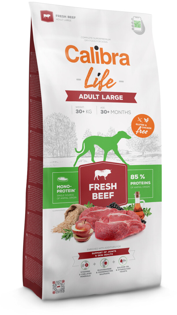 Photos - Dog Food Calibra Dog Life Adult Large dry  Fresh Beef 2,5kg 