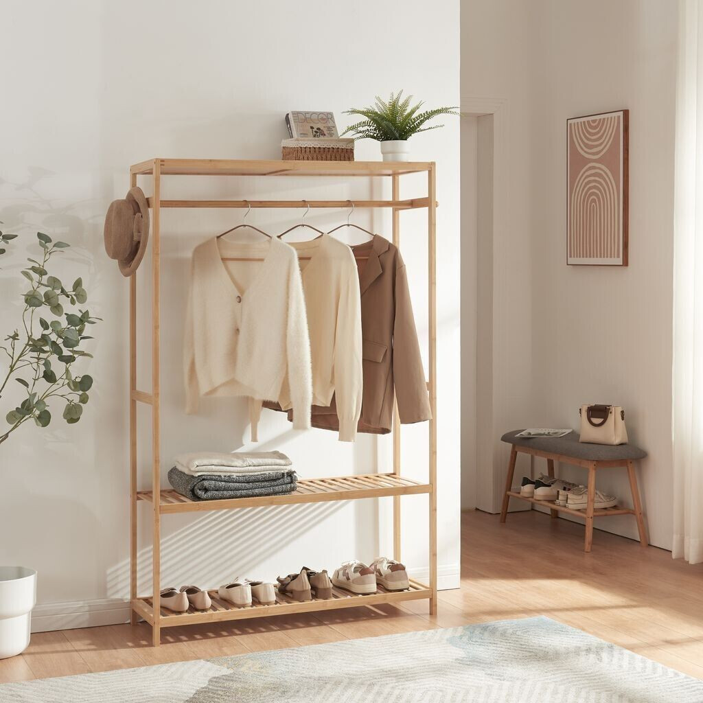 en.casa Coat stand 'Herøy' 165x100x35 bamboo