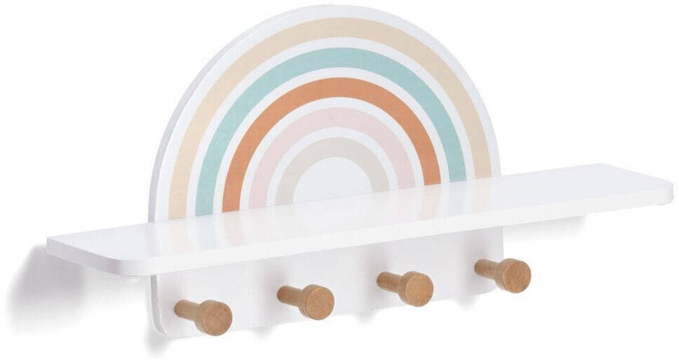 Zeller Children's wall coat rack - Rainbow - White