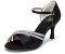 Jia Jia 20524 Sandals flared heel super satin with rhinestones black