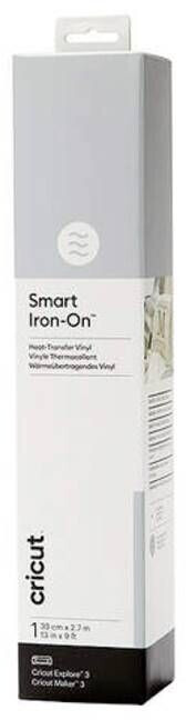 Cricut Smart Iron-On Silver 2.7m (9ft) Heat Transfer Vinyl (HTV) | for use with Explore 3 and Maker 3 (2008694)