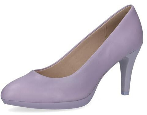 Caprice Leather pumps with funnel heel purple