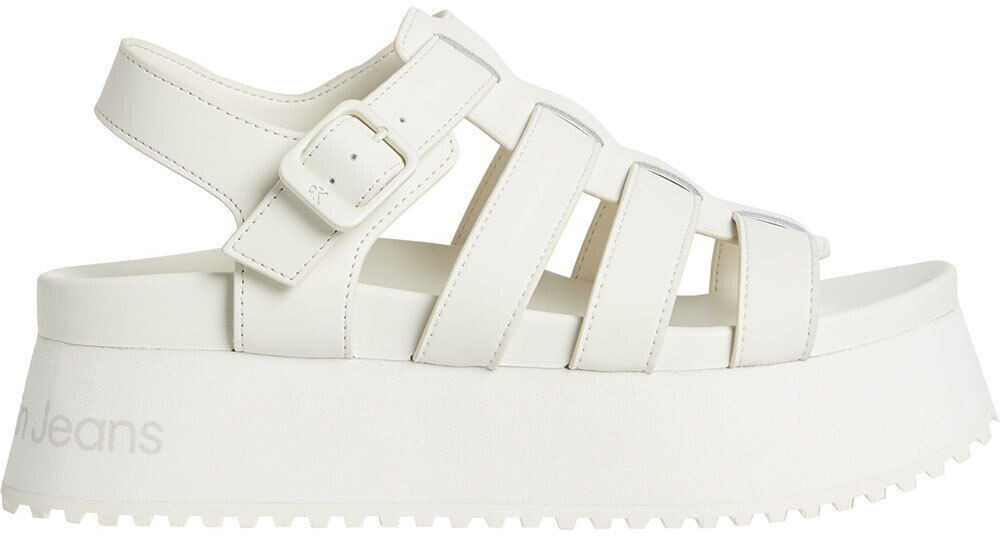 Calvin Klein Platform Bule Rubber Mg Mtl Sandals white