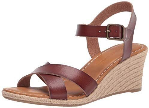 Amazon Essentials Espadrille sandal with wedge heel brown