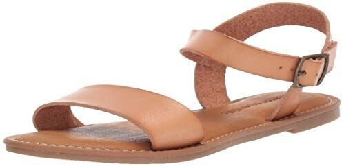 Amazon Essentials Women's sandal with two straps and buckle natural