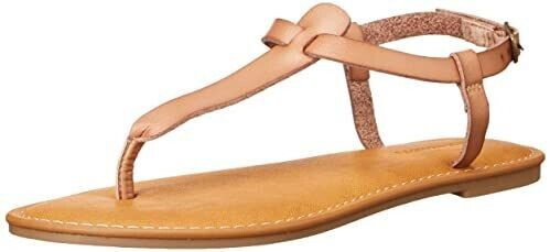 Amazon Essentials Casual Toe-Post Sandal with Ankle Strap camel brown