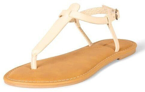 Amazon Essentials Casual toe post sandal with ankle strap light beige
