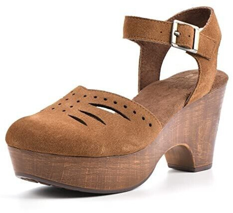 White Mountain Cassidy wooden shoe chestnut suede