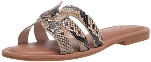 The Drop Monika flat sandals with H-strap sand