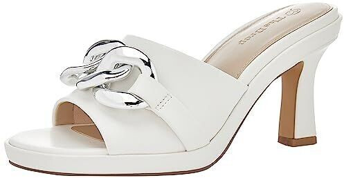 The Drop Mules Zena with buckle ivory white