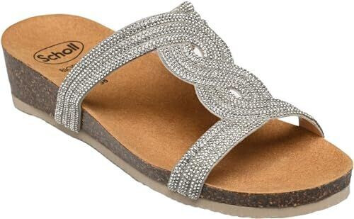 Scholl Summer shoes DOHA T-BAR silver black
