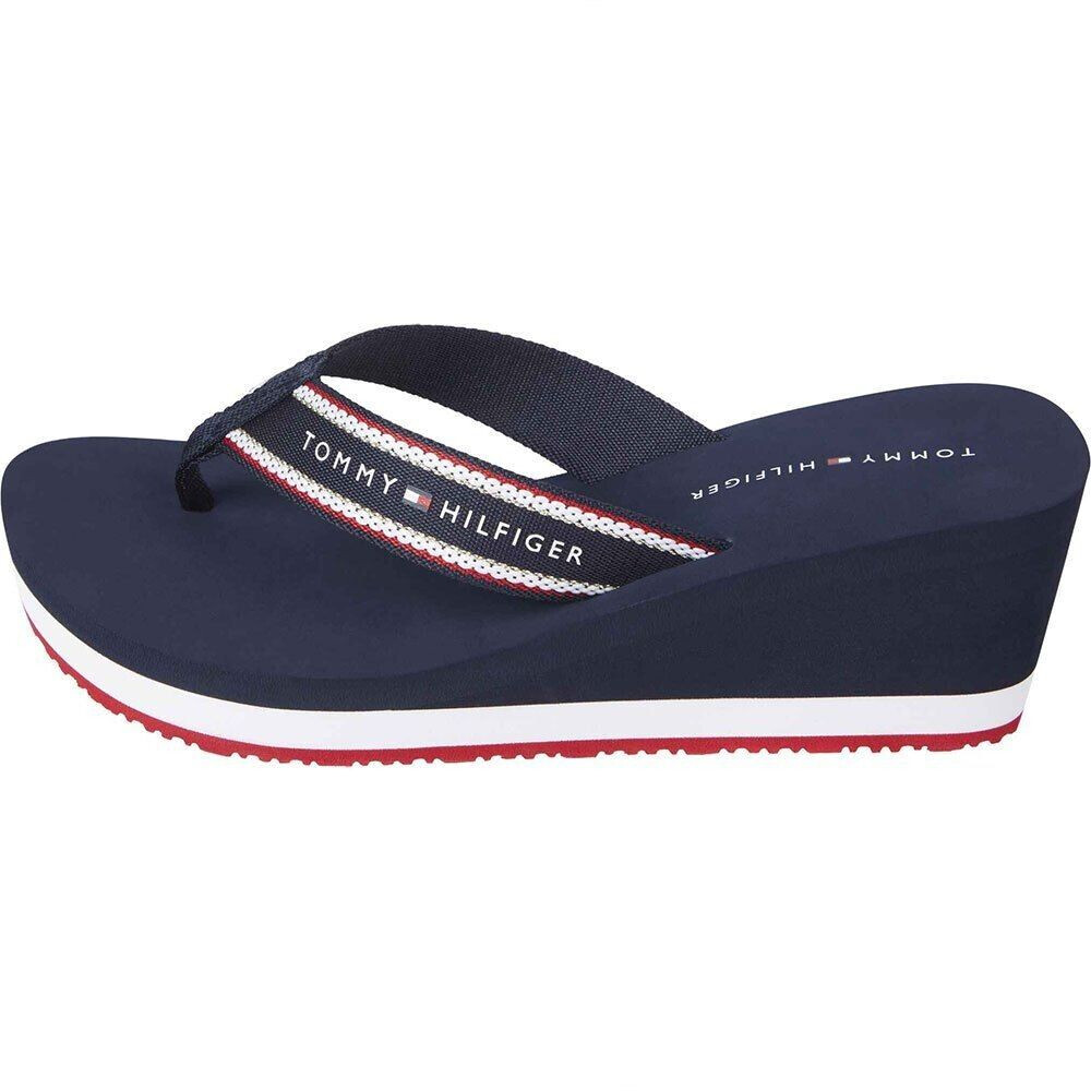 Tommy Hilfiger Hi Wedge Flip Flops blue